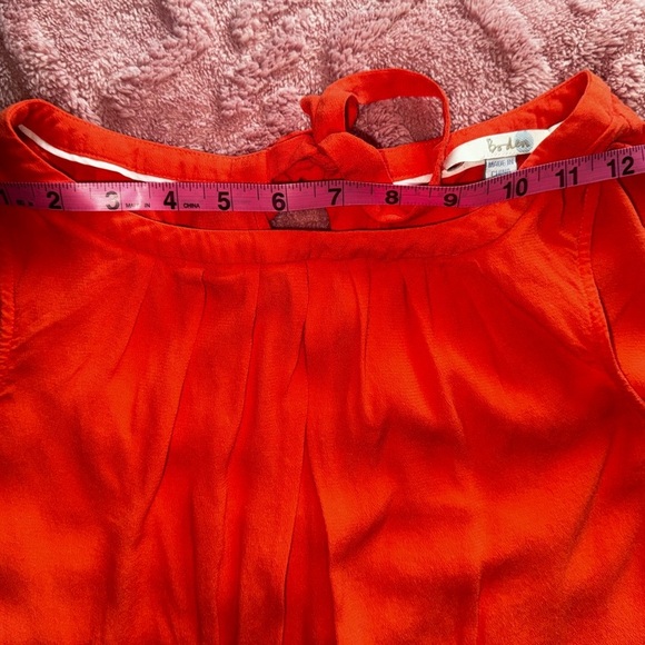 Boden Women's Top Orange Coral Sleeveless Tie Back Spring Summer Boho Size 6 EUC - Picture 7 of 10